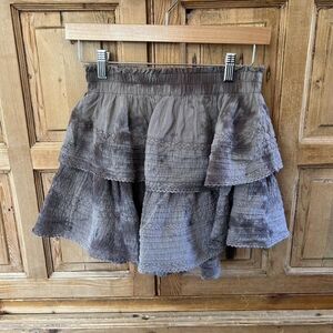 NWT‎ Aerie Small Brown Skirt Tiered Rock and Ruffle Tie Dye